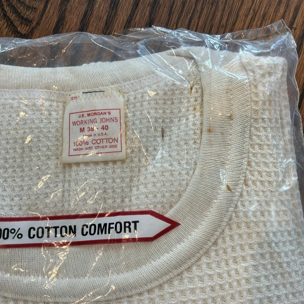 New Vintage JE Morgan‎ Original Thermal Long Johns Shirt Men's M NOS Deadstock